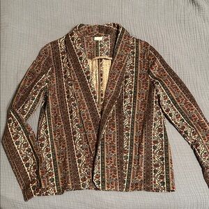 Vintage Ditzy Floral Corduroy Brown handmade cropped Blazer